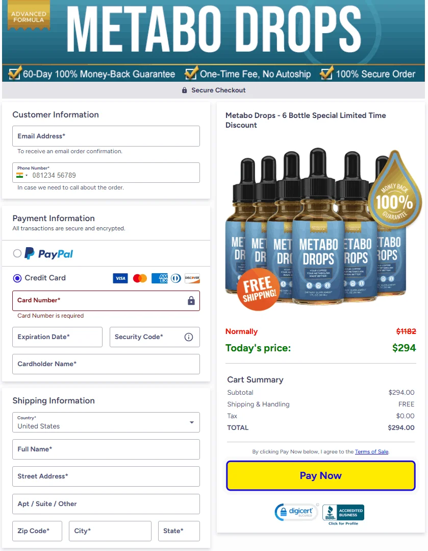 Metabo Drops Metabo Drops Order Page